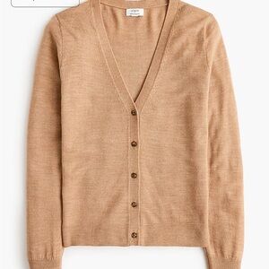 J. Crew Factory merino Wool Blend Light Brown Cardigan Sweater medium